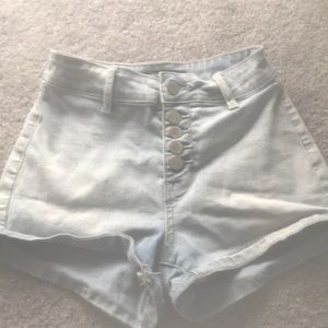 High waisted jean shorts